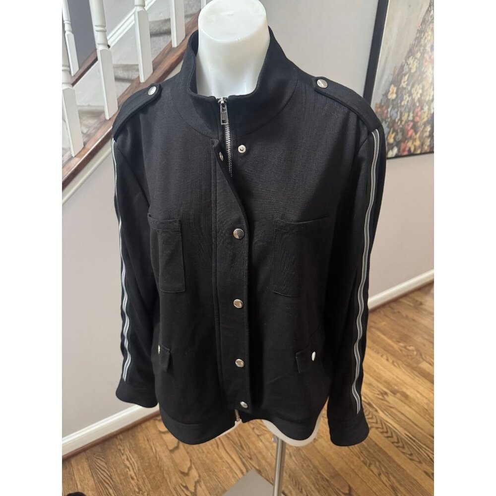 Drew Anthropologie Military Black Jacket Size XL